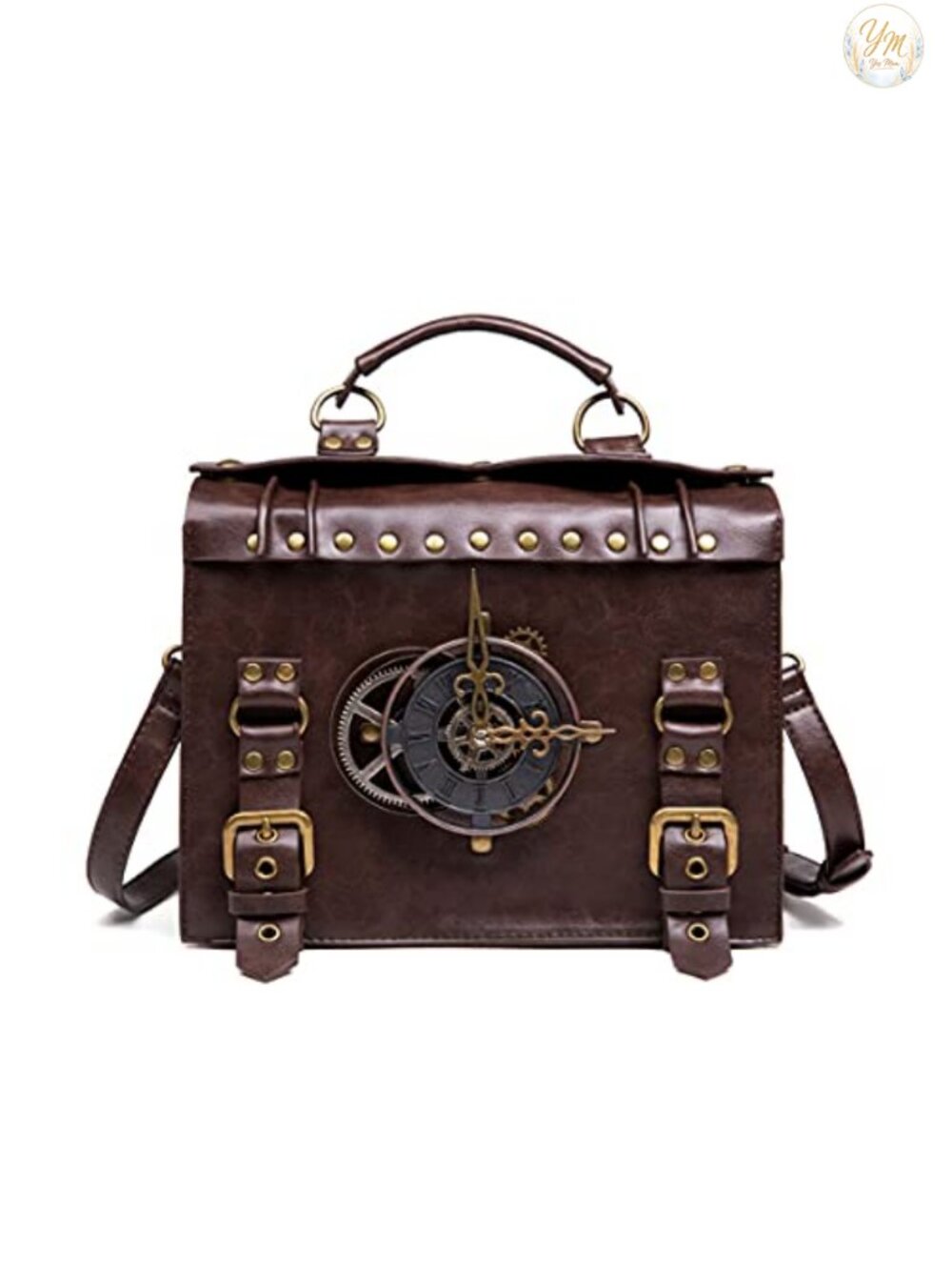 Steampunk PU Leather Messenger Bag Crossbody Satchel Retro Briefcase